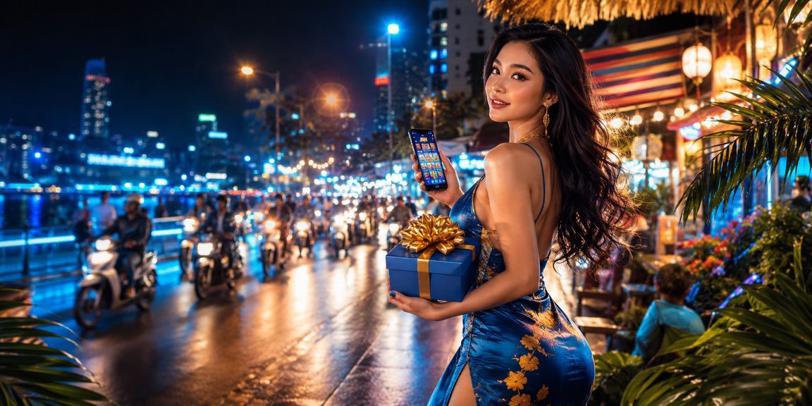 Người chơi tại chợ đêm Hà Nội trải nghiệm slot game và game truyền thống trên điện thoại