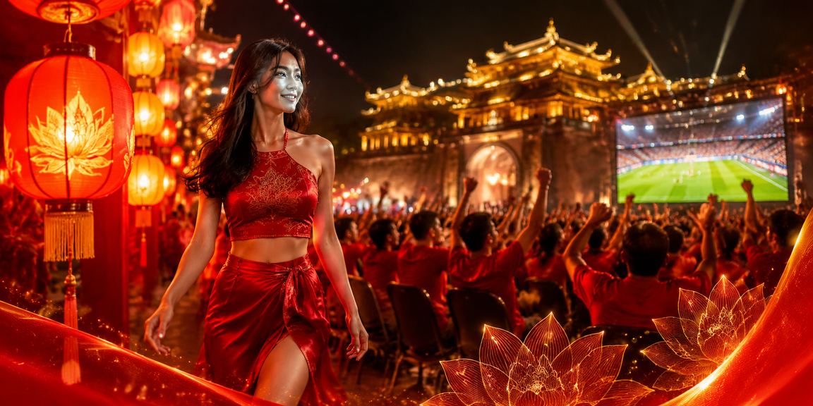 Người hâm mộ tại chợ đêm Huế vừa xem bóng đá vừa chơi game trực tuyến trên điện thoại